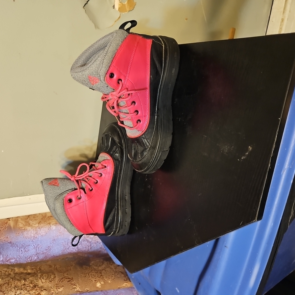 Kids Pink and Gray Boots